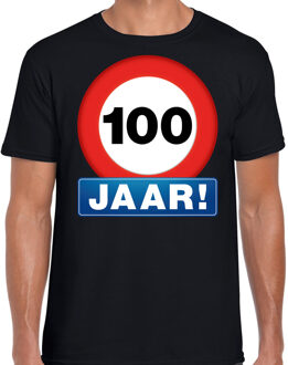 Bellatio Decorations Stopbord 100 jaar verjaardag t-shirt zwart voor heren 2XL