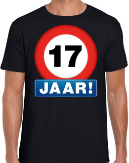 Bellatio Decorations Stopbord 17 jaar verjaardag t-shirt - zwart - heren - 17e verjaardag - Happy Birthday shirts / kleding M