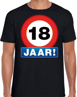 Bellatio Decorations Stopbord 18 jaar verjaardag t-shirt zwart voor heren 2XL