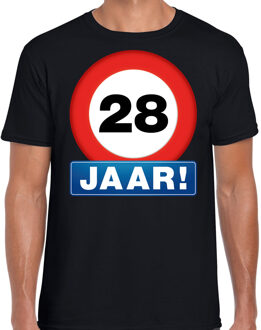 Bellatio Decorations Stopbord 28 jaar verjaardag t-shirt - zwart - heren - 28e verjaardag - Happy Birthday shirts / kleding L