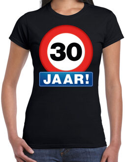 Bellatio Decorations Stopbord 30 jaar verjaardag t-shirt zwart voor dames 2XL