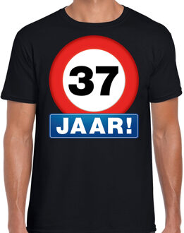 Bellatio Decorations Stopbord 37 jaar verjaardag t-shirt - zwart - heren - 37e verjaardag - Happy Birthday shirts / kleding 2XL