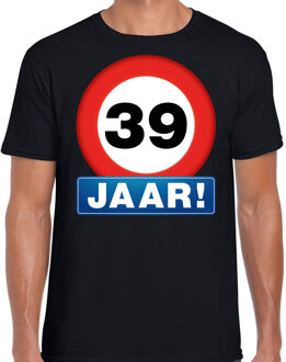 Bellatio Decorations Stopbord 39 jaar verjaardag t-shirt - zwart - heren - 39e verjaardag - Happy Birthday shirts / kleding 2XL