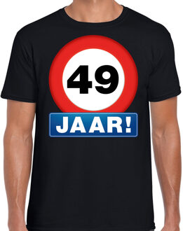 Bellatio Decorations Stopbord 49 jaar verjaardag t-shirt - zwart - heren - 49e verjaardag - Happy Birthday shirts / kleding 2XL