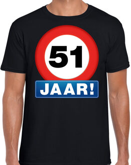 Bellatio Decorations Stopbord 51 jaar verjaardag t-shirt - zwart - heren - 51e verjaardag - Happy Birthday shirts / kleding 2XL