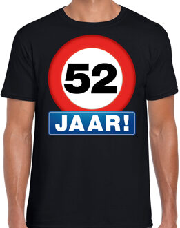 Bellatio Decorations Stopbord 52 jaar verjaardag t-shirt zwart voor heren