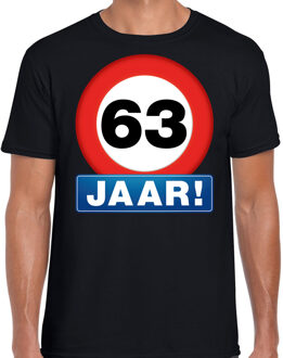 Bellatio Decorations Stopbord 63 jaar verjaardag t-shirt - zwart - heren - 63e verjaardag - Happy Birthday shirts / kleding L