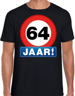 Bellatio Decorations Stopbord 64 jaar verjaardag t-shirt - zwart - heren - 64e verjaardag - Happy Birthday shirts / kleding 2XL