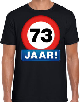 Bellatio Decorations Stopbord 73 jaar verjaardag t-shirt - zwart - heren - 73e verjaardag - Happy Birthday shirts / kleding M