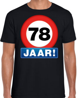 Bellatio Decorations Stopbord 78 jaar verjaardag t-shirt - zwart - heren - 78e verjaardag - Happy Birthday shirts / kleding S