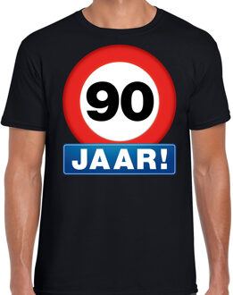 Bellatio Decorations Stopbord 90 jaar verjaardag t-shirt zwart voor heren 2XL