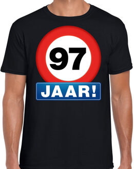 Bellatio Decorations Stopbord 97 jaar verjaardag t-shirt - zwart - heren - 97e verjaardag - Happy Birthday shirts / kleding 2XL