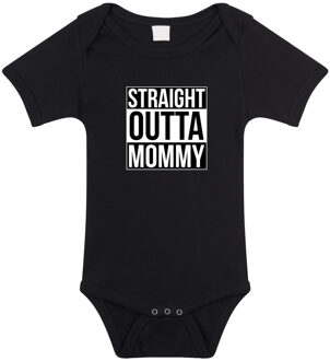Bellatio Decorations Straight outta mommy geboorte cadeau / kraamcadeau romper zwart voor babys