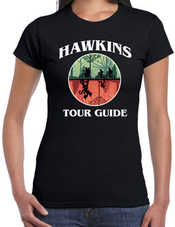 Bellatio Decorations Stranger Halloween verkleed shirt hawkins tour guide zwart voor dames 2XL - Feestshirts