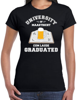 Bellatio Decorations Studenten carnaval t-shirt zwart university of Maastricht voor dames XS