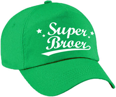 Bellatio Decorations Super broer cadeau pet / baseball cap groen voor heren - kado voor broers