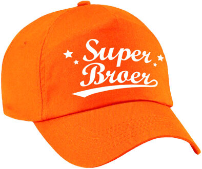 Bellatio Decorations Super broer cadeau pet / baseball cap oranje voor heren - kado voor broers