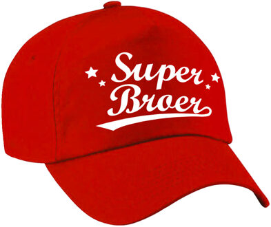 Bellatio Decorations Super broer cadeau pet / baseball cap rood voor heren - kado voor broers