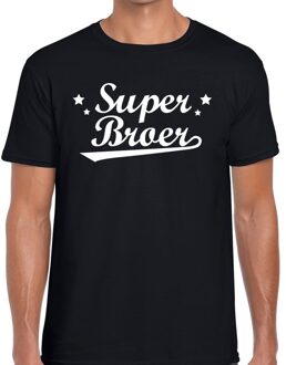 Bellatio Decorations Super broer cadeau t-shirt zwart heren L