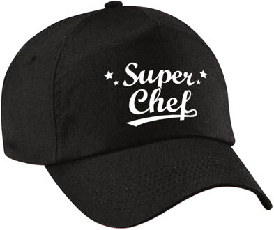 Bellatio Decorations Super chef pet /cap zwart voor volwassenen - chef / baas cadeau
