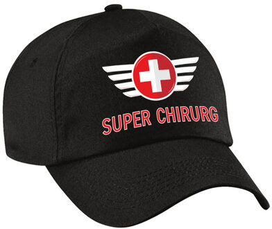 Bellatio Decorations Super chirurg pet zwart voor dames en heren - zorgpersoneel baseball cap - waardering / steun petten