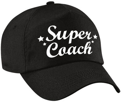 Bellatio Decorations Super coach - cadeau petje - baseballcap - zwart - voor volwassenen - sport outfit