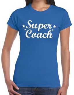 Bellatio Decorations Super Coach cadeau t-shirt blauw voor dames 2XL