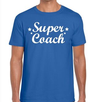 Bellatio Decorations Super Coach cadeau t-shirt blauw voor heren 2XL