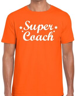 Bellatio Decorations Super Coach cadeau t-shirt oranje voor heren 2XL