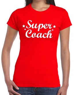 Bellatio Decorations Super Coach cadeau t-shirt rood voor dames XS