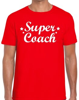 Bellatio Decorations Super Coach cadeau t-shirt rood voor heren 2XL