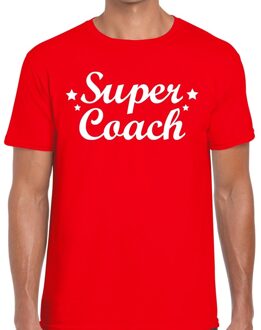 Bellatio Decorations Super Coach cadeau t-shirt rood voor heren