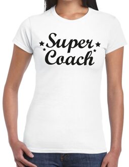 Bellatio Decorations Super Coach cadeau t-shirt wit voor dames XS