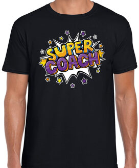 Bellatio Decorations Super coach cadeau t-shirt zwart voor heren