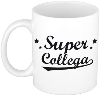 Bellatio Decorations Super collega cadeau mok / beker sterren 300 ml Wit