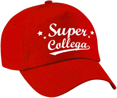 Bellatio Decorations Super collega cadeau pet / baseball cap rood voor dames en heren -  kado voor collegas