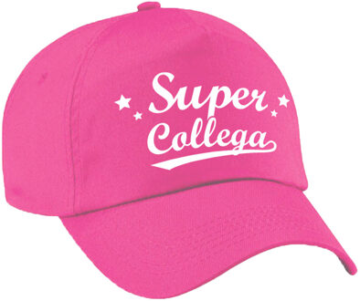 Bellatio Decorations Super collega cadeau pet / baseball cap roze voor dames en heren -  kado voor collegas