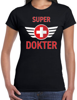 Bellatio Decorations Super dokter cadeau t-shirt zwart voor dames