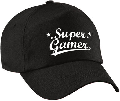 Bellatio Decorations Super gamer pet /cap zwart voor volwassenen - gamer cadeau - Verkleedhoofddeksels