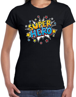 Bellatio Decorations Super hero cadeau t-shirt zwart voor dames 2XL