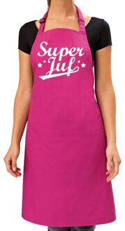 Bellatio Decorations Super juf cadeau keuken schort roze dames