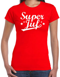 Bellatio Decorations Super juf cadeau t-shirt rood voor dames XS