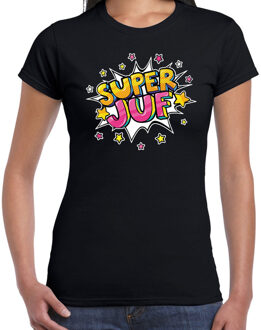 Bellatio Decorations Super juf cadeau t-shirt zwart voor dames 2XL