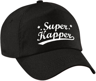 Bellatio Decorations Super kapper pet /cap zwart voor heren - kapper / haarstylist cadeau