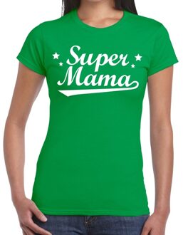 Bellatio Decorations Super mama cadeau t-shirt groen dames