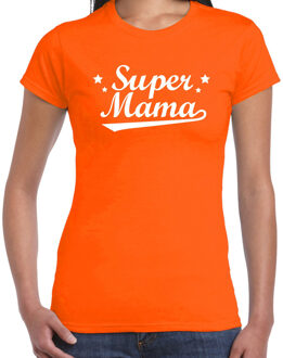 Bellatio Decorations Super mama cadeau t-shirt oranje dames XS