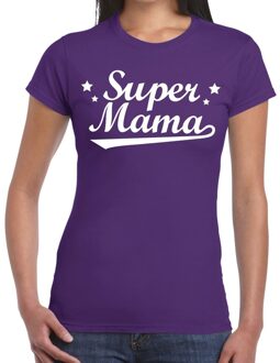 Bellatio Decorations Super mama cadeau t-shirt paars dames