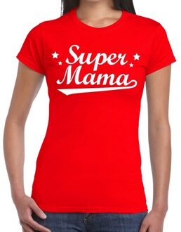 Bellatio Decorations Super mama cadeau t-shirt rood dames L
