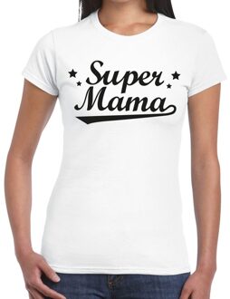 Bellatio Decorations Super mama cadeau t-shirt wit dames