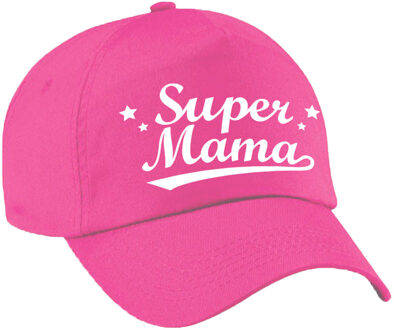 Bellatio Decorations Super mama moederdag cadeau pet / baseball cap roze voor dames -  kado voor moeders